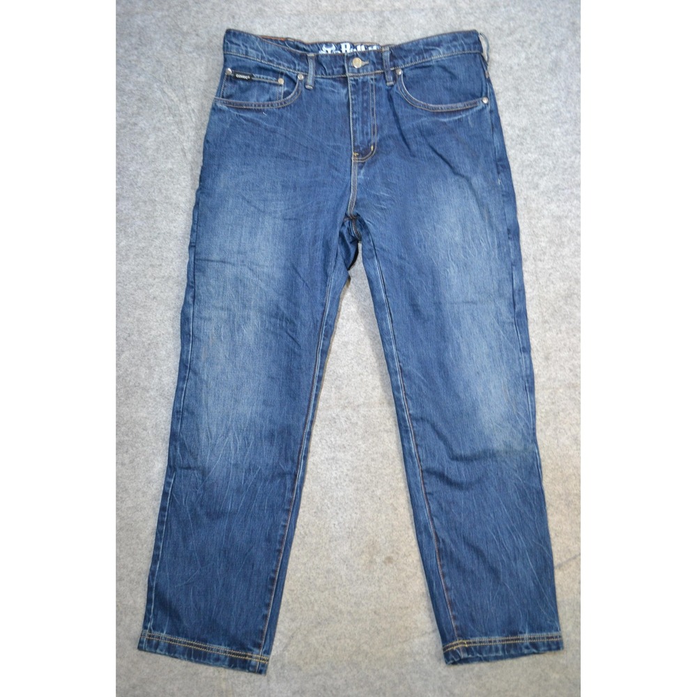 Bull-it Jeans Mens 34x30 Blue Relaxed Straight Lined Covec Denim Motorcycle